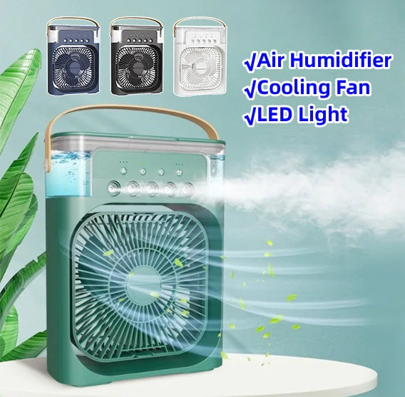 LumiBreeze - Air Humidifier Cooling USB Fan LED Night Light Water Mist Humidification Fan Spray