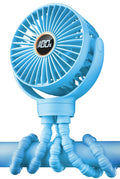 LumiBreeze - KIDEE Stroller Fan Portable Fan Mini Baby Fan Battery Powered LED Display with 3 Speeds Small Clip on Fan Desk Fans USB Rechargeable Personal Car Seat Fans for Outdoor Travel Sky Blue