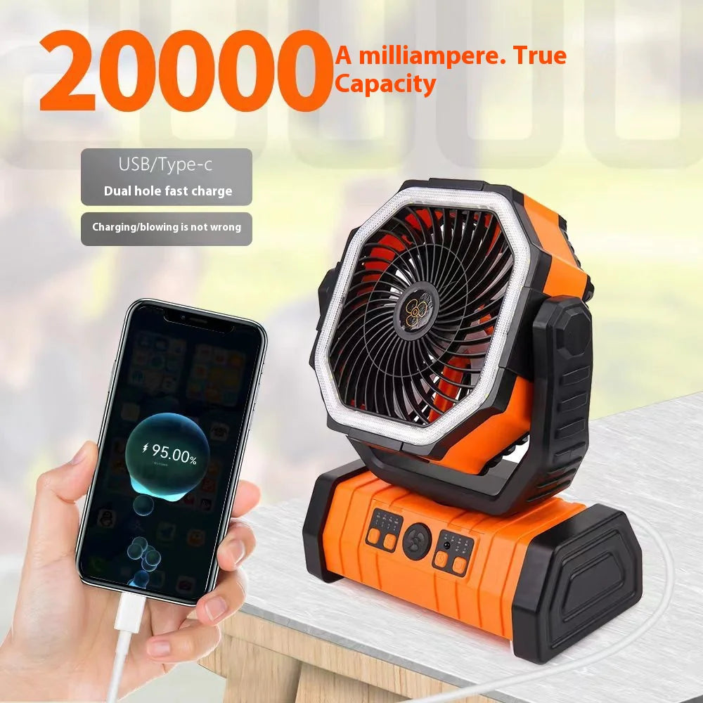 LumiBreeze - Outdoor Household Power Bank LED Light Camping Fan
