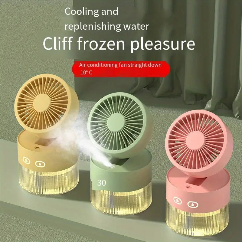 LumiBreeze - Mini USB Desktop Fan with Spray Humidifier Function