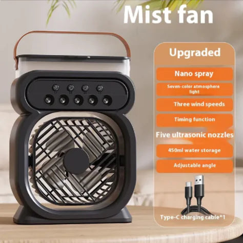 LumiBreeze - 3-in-1 Portable AC Fan with LED & Humidifier