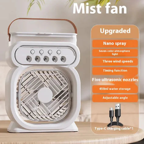 LumiBreeze - 3-in-1 Portable AC Fan with LED & Humidifier