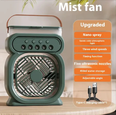 LumiBreeze - 3-in-1 Portable AC Fan with LED & Humidifier