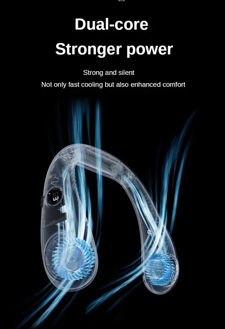 LumiBreeze - Portable LED Neck Fan for Summer Comfort and Coolness