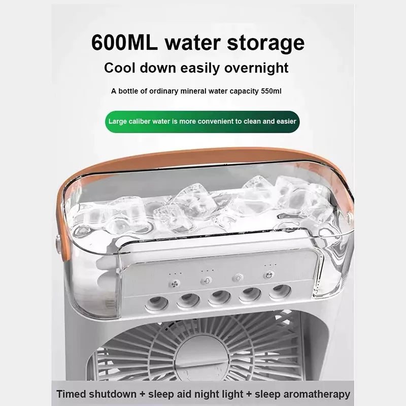 LumiBreeze - Air Humidifier Cooling USB Fan LED Night Light Water Mist Humidification Fan Spray