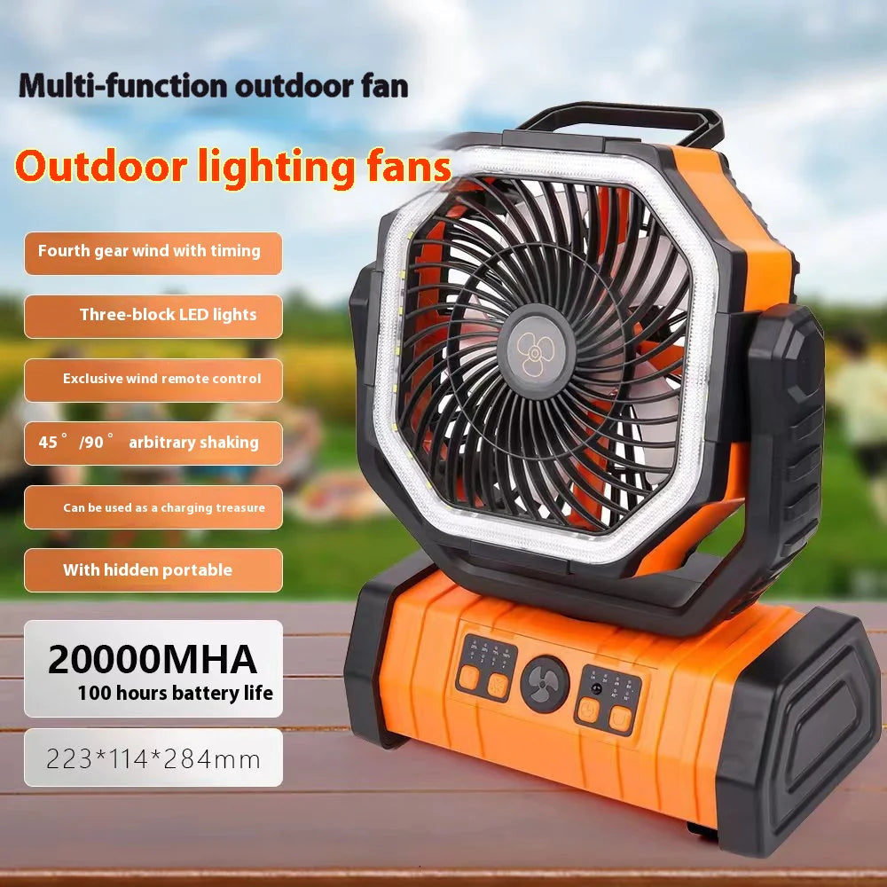 LumiBreeze - Outdoor Household Power Bank LED Light Camping Fan